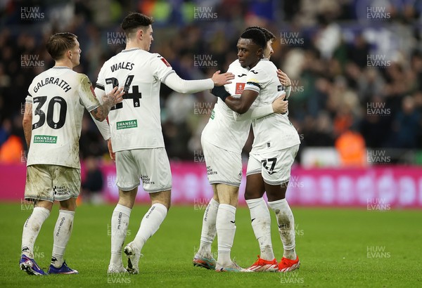 110126 - Swansea City v West Bromwich Albion - FA Cup Third Round - Zeidane Inoussa of Swansea City celebrates scoring a goal