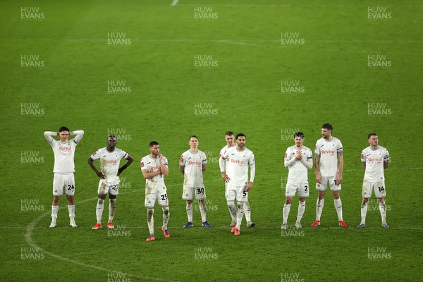 110126 - Swansea City v West Bromwich Albion - FA Cup Third Round - Dejected Swansea at full time