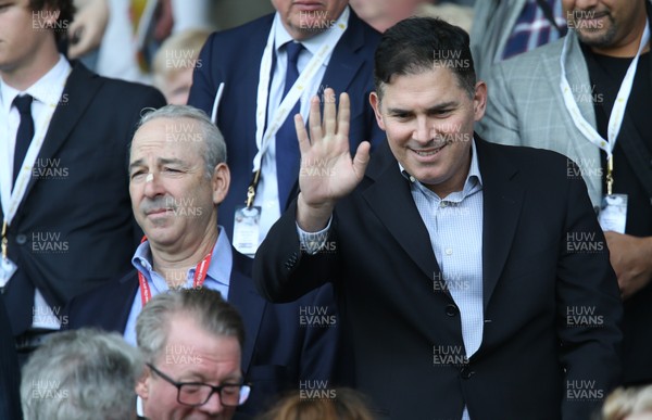 210517 - Swansea City v West Bromwich Albion, Premier League - Swansea City owners Steve Kaplan, left and Jason Levien at the start of the match