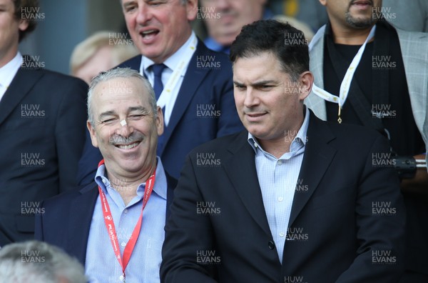 210517 - Swansea City v West Bromwich Albion, Premier League - Swansea City owners Steve Kaplan, left and Jason Levien at the start of the match