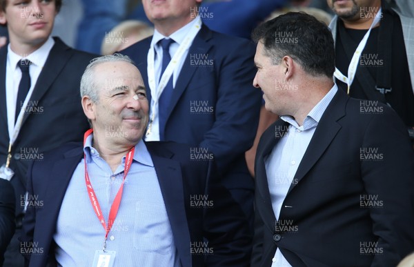 210517 - Swansea City v West Bromwich Albion, Premier League - Swansea City owners Steve Kaplan, left and Jason Levien at the start of the match