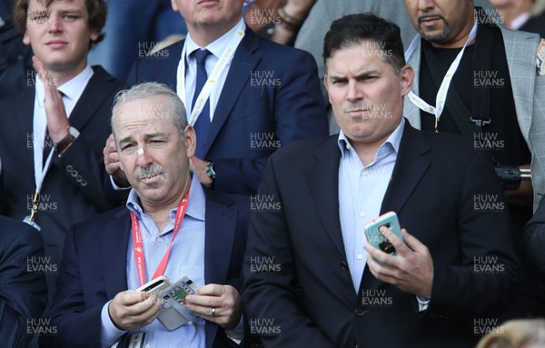 210517 - Swansea City v West Bromwich Albion, Premier League - Swansea City owners Steve Kaplan, left and Jason Levien at the start of the match