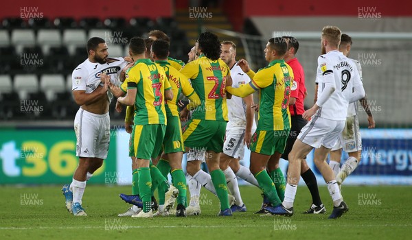 281118 - Swansea City v West Bromwich Albion - SkyBet Championship - Emotions boil over between the teams