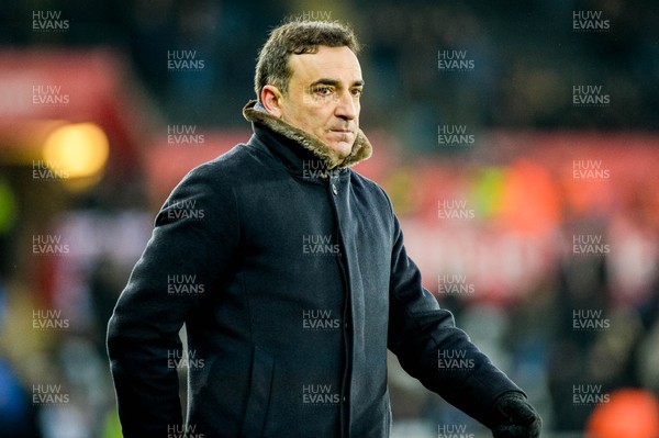 030318 - Swansea City v West Ham United  - Premier League - Carlos Carvalhal, Manager of Swansea City looks on during the game 