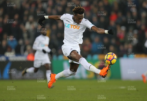 030318 - Swansea City v West Ham United, Premier League - Tammy Abraham of Swansea City tries to get on the ball as he looks to shoot at goal