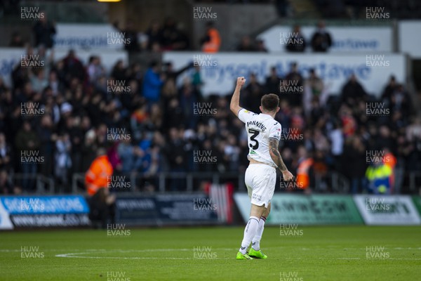051122 - Swansea City v Wigan Athletic - Sky Bet Championship - Ryan Manning of Swansea City celebrates scoring his sides first goal