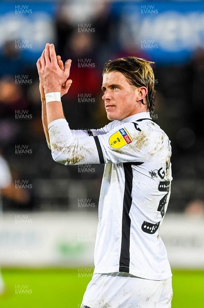 180120 - Swansea City v Wigan Athletic, SkyBet Championship -  Conor Gallagher of Swansea City  reacts to fans 