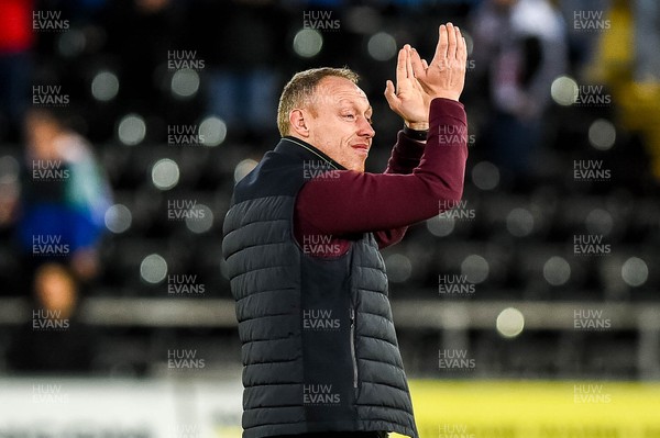 180120 - Swansea City v Wigan Athletic, SkyBet Championship - Swansea Manager, Steve Cooper reacts to fans 