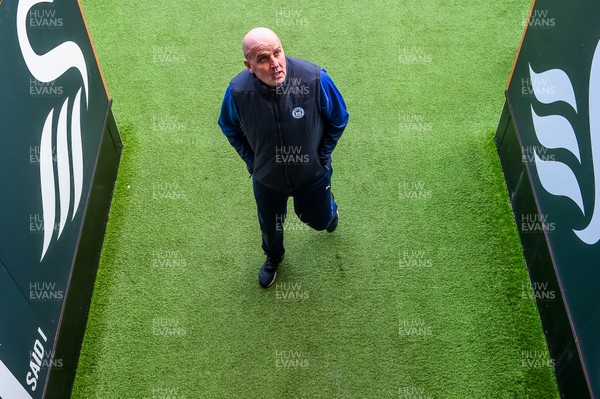 180120 - Swansea City v Wigan Athletic, SkyBet Championship - Wigan Manager, Paul Cook arrives ahead of the game 