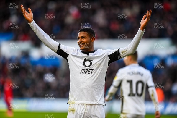 180120 - Swansea City v Wigan Athletic, SkyBet Championship - Rhian Brewster of Swansea City celebrates his goal 