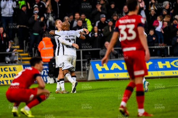 180120 - Swansea City v Wigan Athletic, SkyBet Championship - Andre Ayew of Swansea City celebrates his goal 