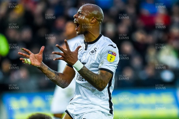 180120 - Swansea City v Wigan Athletic, SkyBet Championship -Andre Ayew of Swansea City reacts