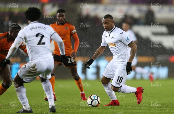 170118 - Swansea City v Wolverhampton Wanderers - FA Cup Replay - Jordan Ayew of Swansea City breaks through to score a goal