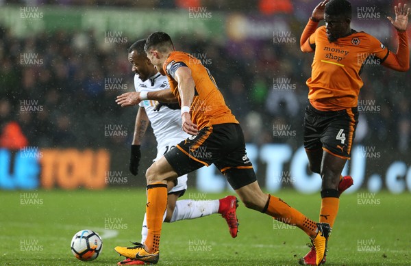 170118 - Swansea City v Wolverhampton Wanderers - FA Cup Replay - Jordan Ayew of Swansea City breaks through to score a goal