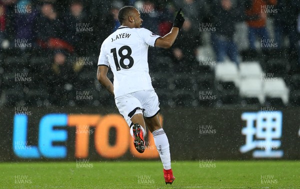 170118 - Swansea City v Wolverhampton Wanderers - FA Cup Replay - Jordan Ayew of Swansea City celebrates scoring a goal