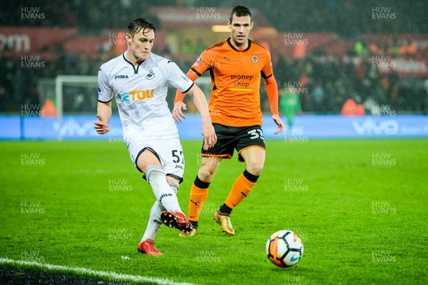 170118 - Swansea City v Wolverhampton Wonderers, FA CUP Replay - Connor Roberts of Swansea City in action 