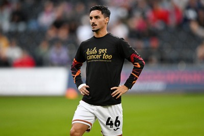 050926 - Swansea City v Wrexham - Sky Bet Championship - Stephen Estaquio of Swansea City warming up
