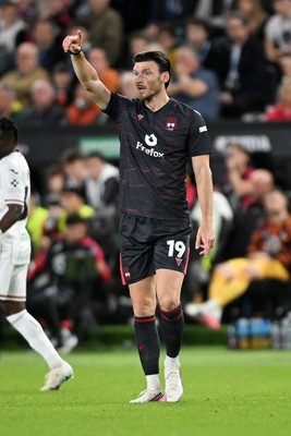 050926 - Swansea City v Wrexham - Sky Bet Championship - Kieffer Moore of Wrexham