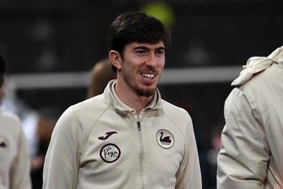 191225 - Swansea City v Wrexham - Sky Bet Championship - Josh Key of Swansea arrives at the stadium