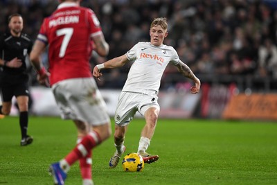 191225 - Swansea City v Wrexham - Sky Bet Championship - Melker Widell of Swansea City