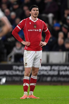 191225 - Swansea City v Wrexham - Sky Bet Championship - Dejected Kieffer Moore of Wrexham at full time