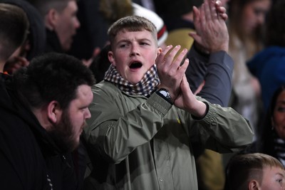 191225 - Swansea City v Wrexham - Sky Bet Championship - Swansea fans after Adam Idah of Swansea City scores the winning goal
