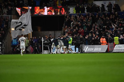 191225 - Swansea City v Wrexham - Sky Bet Championship - Adam Idah of Swansea City scores a goal to win his side the match