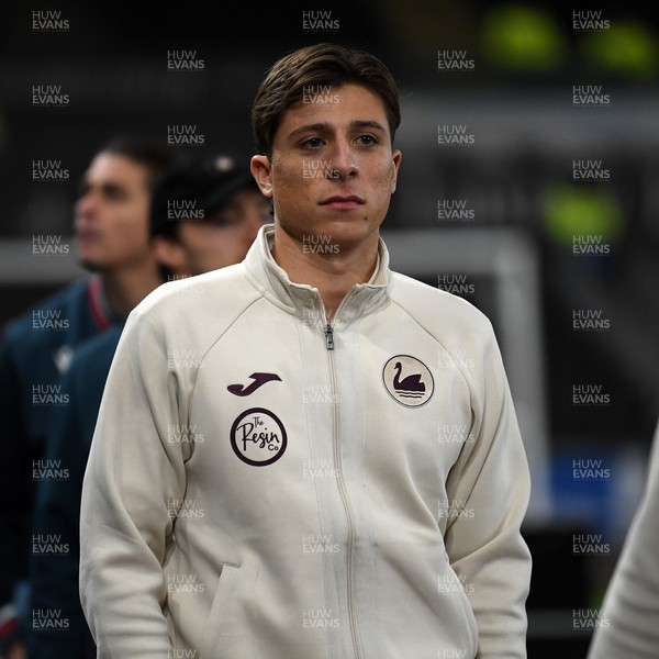 191225 - Swansea City v Wrexham - Sky Bet Championship - Goncalo Franco of Swansea City arrives at the stadium