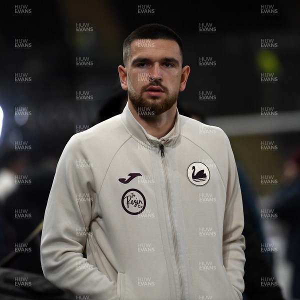 191225 - Swansea City v Wrexham - Sky Bet Championship - Zan Vipotnik of Swansea City arrives at the stadium