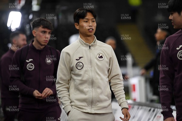 191225 - Swansea City v Wrexham - Sky Bet Championship - Eom Ji-Sung of Swansea City arrives at the stadium