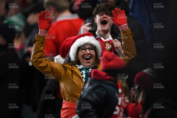 191225 - Swansea City v Wrexham - Sky Bet Championship - Wrexham fans celebrate after their side take the lead