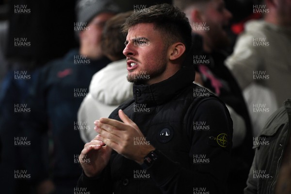 191225 - Swansea City v Wrexham - Sky Bet Championship - Swansea fans celebrate after Zan Vipotnik of Swansea City scores the equalising goal
