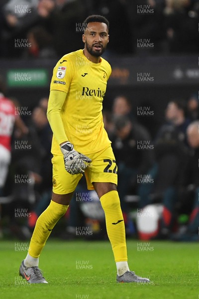191225 - Swansea City v Wrexham - Sky Bet Championship - Lawrence Vigouroux of Swansea City celebrates the win at full time