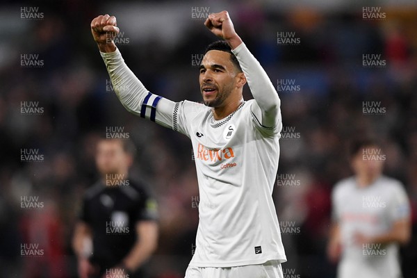 191225 - Swansea City v Wrexham - Sky Bet Championship - Ben Cabango of Swansea City celebrates the win at full time