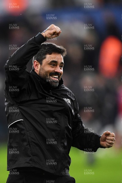 191225 - Swansea City v Wrexham - Sky Bet Championship - Vitor Matos, Swansea Head Coach celebrates the win at full time