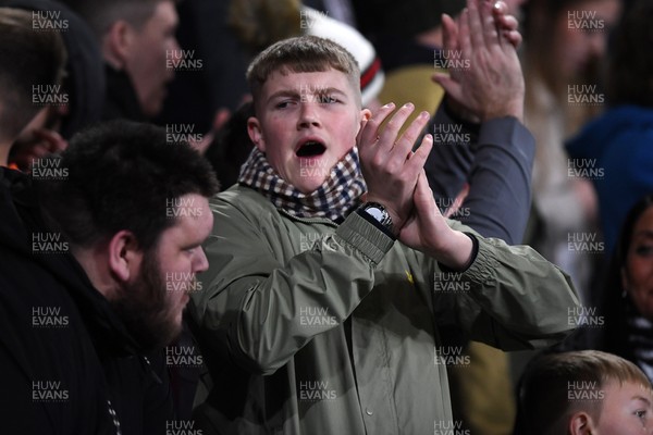 191225 - Swansea City v Wrexham - Sky Bet Championship - Swansea fans after Adam Idah of Swansea City scores the winning goal