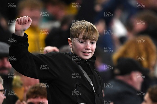 191225 - Swansea City v Wrexham - Sky Bet Championship - Swansea fans after Adam Idah of Swansea City scores the winning goal