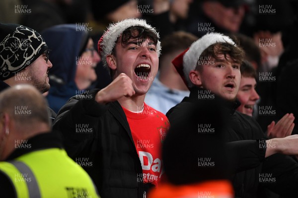 191225 - Swansea City v Wrexham - Sky Bet Championship - Swansea fans after Adam Idah of Swansea City scores the winning goal