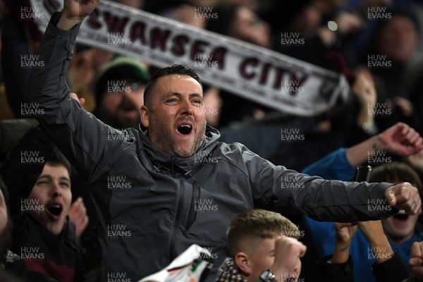 191225 - Swansea City v Wrexham - Sky Bet Championship - Swansea fans after Adam Idah of Swansea City scores the winning goal