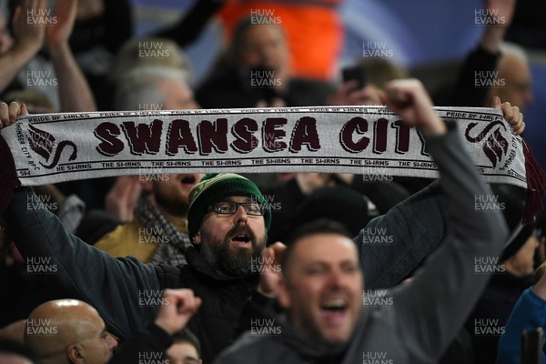 191225 - Swansea City v Wrexham - Sky Bet Championship - Swansea fans after Adam Idah of Swansea City scores the winning goal
