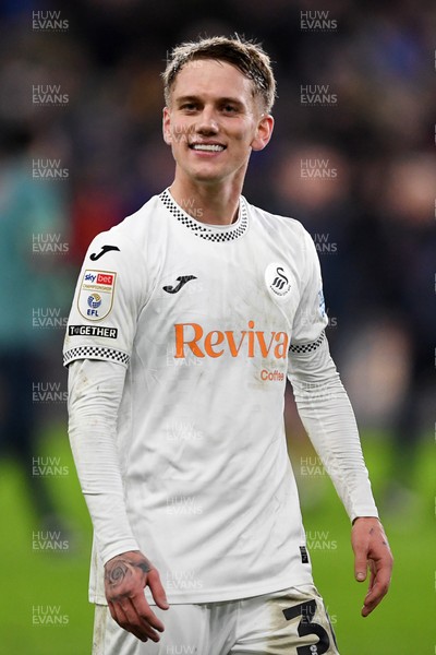 191225 - Swansea City v Wrexham - Sky Bet Championship - Ethan Galbraith of Swansea City celebrates the win at full time