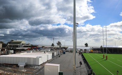 101026 Swansea RFC v Ebbw Vale, Super Rugbi Cymru - A general view of the re-dveloped St Helen”s ground ahead of the first match to be played there Construction work is continuing on the site