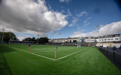 101026 Swansea RFC v Ebbw Vale, Super Rugbi Cymru - A general view of the re-dveloped St Helen”s ground ahead of the first match to be played there Construction work is continuing on the site