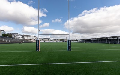 101026 Swansea RFC v Ebbw Vale, Super Rugbi Cymru - A general view of the re-dveloped St Helen”s ground ahead of the first match to be played there Construction work is continuing on the site