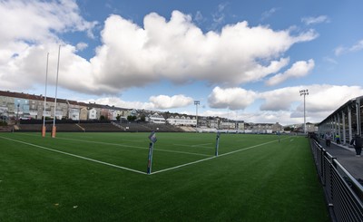101026 Swansea RFC v Ebbw Vale, Super Rugbi Cymru - A general view of the re-dveloped St Helen”s ground ahead of the first match to be played there Construction work is continuing on the site