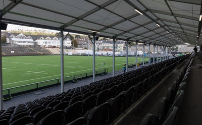 101026 Swansea RFC v Ebbw Vale, Super Rugbi Cymru - A general view of the re-dveloped St Helen”s ground ahead of the first match to be played there Construction work is continuing on the site