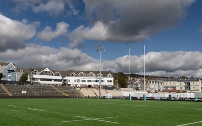 101026 Swansea RFC v Ebbw Vale, Super Rugbi Cymru - A general view of the re-dveloped St Helen”s ground ahead of the first match to be played there Construction work is continuing on the site
