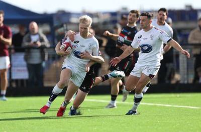 101026 Swansea RFC v Ebbw Vale, Super Rugbi Cymru - Mat Protheroe of Swansea races in to score the first try at the redeveloped St Helens