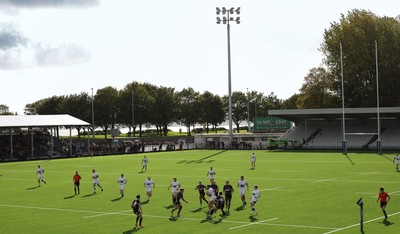 101026 Swansea RFC v Ebbw Vale, Super Rugbi Cymru - Kick off in the first match at redeveloped St Helens