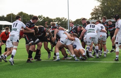 101026 Swansea RFC v Ebbw Vale, Super Rugbi Cymru - Ebbw Vale drive over for Ieuan Morris of Ebbw Vale to score try